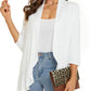 💥women deschise față 3/4 mâneci ușoare dressuri drapate cardigan