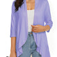 💥women deschise față 3/4 mâneci ușoare dressuri drapate cardigan