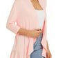 💥women deschise față 3/4 mâneci ușoare dressuri drapate cardigan