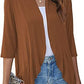 💥women deschise față 3/4 mâneci ușoare dressuri drapate cardigan