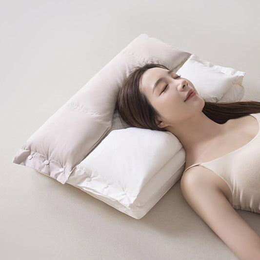🛌50% REDUCERE ACUM! Pernă ergonomică de dormit cu două zone – straturi detașabile, înălțime reglabilă, pentru relaxarea gâtului și a coloanei vertebrale