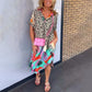 🥰Vară respirabil V-neck imprimate rochie vrac