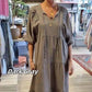 👗Rochie din bumbac și in de culoare solidă pentru femei