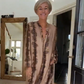 Rochie elegantă imprimată din satin pentru femei