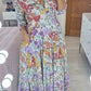 🔥Rochie maxi cu mâneci lungi și imprimeu floral💃