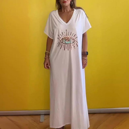 Ochi de diavol Culoare solidă Rochie lejeră pentru femei