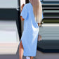Femeii Casual Split T-shirt rochie lungă