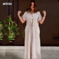 Femeii Solid Lapel buton în jos cordon Jumpsuits