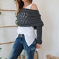 💖Women’s Knitted Cut-Out Shawl Poncho Wrap