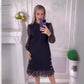 👗【S-3XL】Toamna și iarna moda leopard imprimare maneca lunga Patchwork rochie