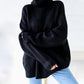 📦Livrare gratuită📦Pulover tricotat de culoare solidă cu guler Turtleneck supradimensionat pentru femei