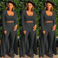 📦Livrare gratuită📦Femei Stretch Knit Vest High Waisted Leggings și Cardigan lung 3 Piece Set