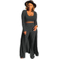 📦Livrare gratuită📦Femei Stretch Knit Vest High Waisted Leggings și Cardigan lung 3 Piece Set
