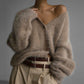 Cardigan confortabil din tricot pufos pentru femei