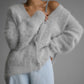 Cardigan confortabil din tricot pufos pentru femei