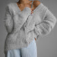 Cardigan confortabil din tricot pufos pentru femei