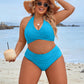 💕💥-👙Costum de baie bikini cu talie înaltă și control al abdomenului