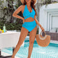 💕💥-👙Costum de baie bikini cu talie înaltă și control al abdomenului