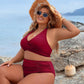 💕💥-👙Costum de baie bikini cu talie înaltă și control al abdomenului