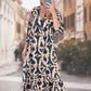 💞Rochie cu mânecă lungă și decolteu în V cu imprimeu leopard