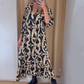 💞Rochie cu mânecă lungă și decolteu în V cu imprimeu leopard