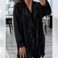 Camasa cu maneca lunga sifon V-Neck pentru femei