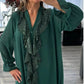 Camasa cu maneca lunga sifon V-Neck pentru femei