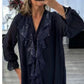 Camasa cu maneca lunga sifon V-Neck pentru femei