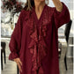 Camasa cu maneca lunga sifon V-Neck pentru femei