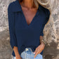 🛍️ bluze tricotate la modă cu decolteu în V și trei deschideri ale mânecilor