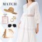 Boho V-Neck Rochie midi albă