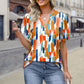🌸🔥Tricoul cu mânecă scurtă V-neck pentru femei cu imprimare | Material respirabil