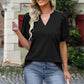 🌸🔥Tricoul cu mânecă scurtă V-neck pentru femei cu imprimare | Material respirabil