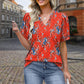 🌸🔥Tricoul cu mânecă scurtă V-neck pentru femei cu imprimare | Material respirabil