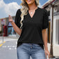 🌸🔥Tricoul cu mânecă scurtă V-neck pentru femei cu imprimare | Material respirabil