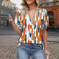 🌸🔥Tricoul cu mânecă scurtă V-neck pentru femei cu imprimare | Material respirabil
