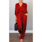 💞💞Set de 2 piese pentru femei cu top și pantaloni cu gât în V