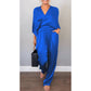 💞💞Set de 2 piese pentru femei cu top și pantaloni cu gât în V