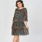 🎉Ofertă specială de Ziua Mamei 💐Rochie casual pentru femei cu gât rotund imprimat