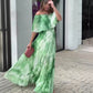 Rochie fără bretele plisată imprimată pentru femei