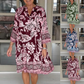 🌺Rochie tipărită retro cu decolteu în V, lejeră