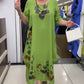 Rochie imprimată pentru femei cu gât rotund și tiv neregulat