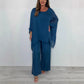 Femeii Elegant Casual Chiffon Top și pantaloni largi Set