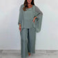 Femeii Elegant Casual Chiffon Top și pantaloni largi Set