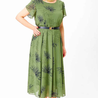 Rochie midi A-Line cu curea pentru femei👗