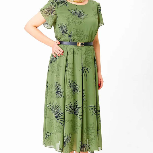 Rochie midi A-Line cu curea pentru femei👗