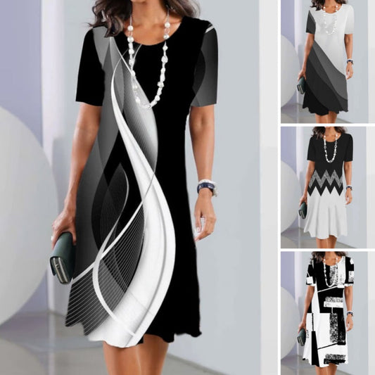👗 Rochii casual pentru femei cu imprimeu 3D și decolteu rotund🎁