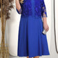 ✨Rochie de culoare solidă pentru femei cu set de jachetă brodată cu dantelă