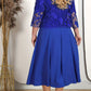 ✨Rochie de culoare solidă pentru femei cu set de jachetă brodată cu dantelă