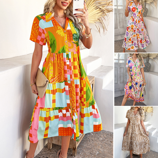 🌸Rochie casual Boho V-Neck pentru femei